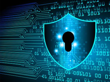 Sayısal arkaplan ve siber güvenlik konusunda kapatılmış asma kilit