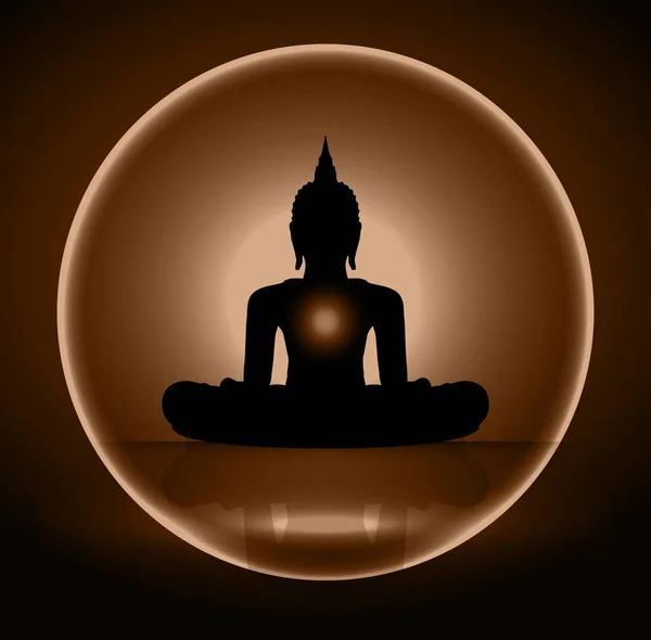 Silueta Buddha Posición Loto — Vector de stock