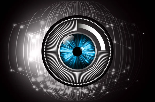 Blue Eye Cyber Circuito Futuro Tecnologia Conceito Fundo — Vetor de Stock