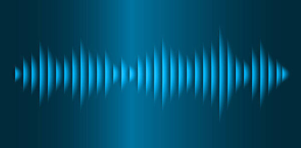 Sound waves oscillating dark blue light