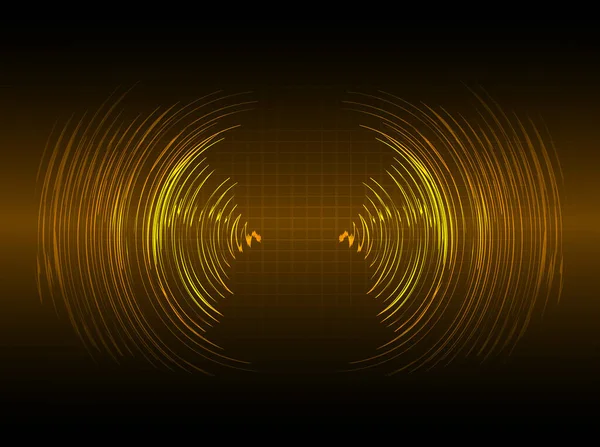 Sound Waves Oscillating Dark Blue Light — Stock Vector