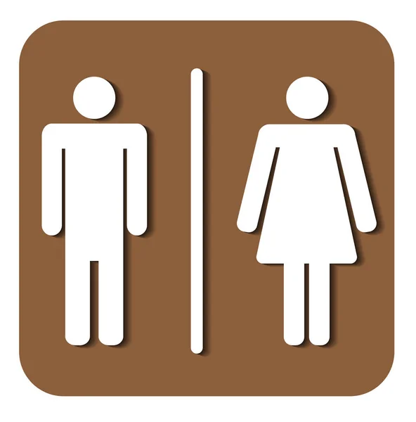 トイレ標識アイコン 男性と女性のトイレのシンボル 平面ベクトル図 — ストックベクタ