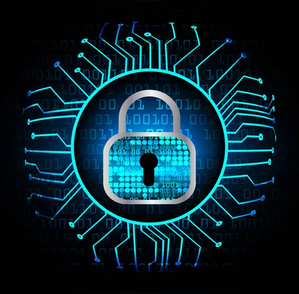 Sayısal arkaplan ve siber güvenlik konusunda kapatılmış asma kilit