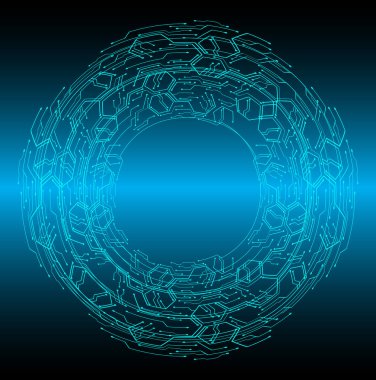 Mavi siber devre gelecekteki teknoloji konsepti