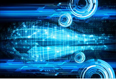 Mavi siber devre gelecekteki teknoloji konsepti