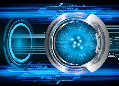 Mavi göz siber devre gelecekteki teknoloji konsepti