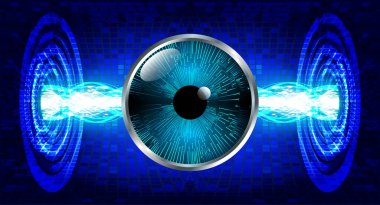 Mavi göz siber devre gelecekteki teknoloji konsepti