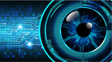 Mavi göz siber devre gelecekteki teknoloji konsepti