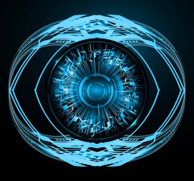 Mavi göz siber devre gelecekteki teknoloji konsepti