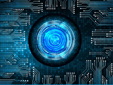 Mavi göz siber devre gelecekteki teknoloji konsepti