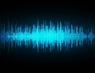 Ses dalgaları dalgalanan koyu mavi ışık