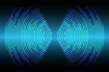 Ses dalgaları dalgalanan koyu mavi ışık