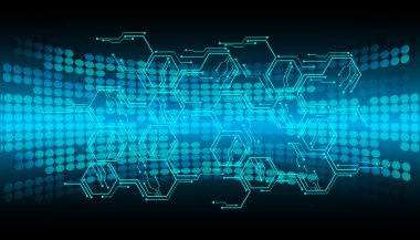 Mavi siber devre gelecekteki teknoloji konsepti