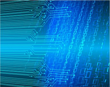 Mavi siber devre gelecekteki teknoloji konsepti