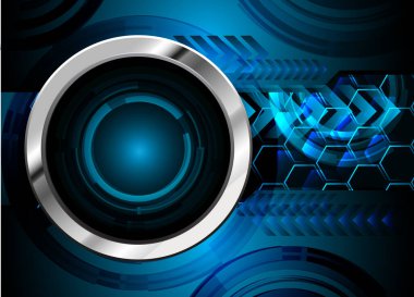 Mavi göz siber devre gelecekteki teknoloji konsepti