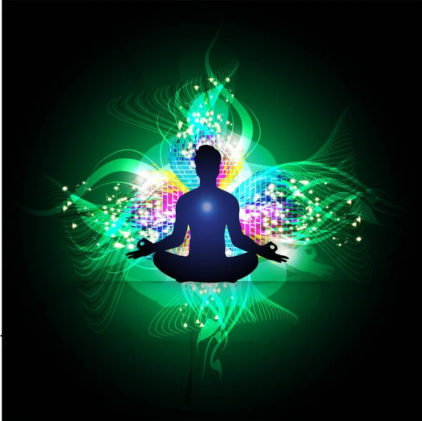 Medita Raza Abstracta Fundal Yoga — Vector de stoc