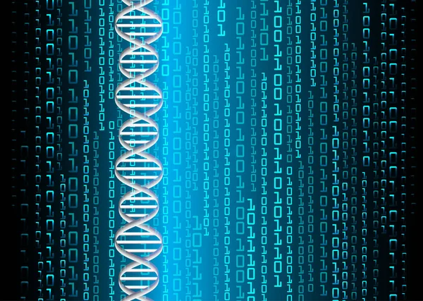 Blauw Dna Molecuul Achtergrond — Stockvector