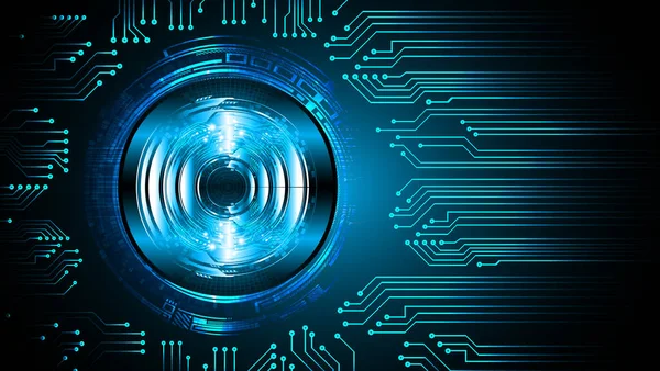 Blue Eye Cyber Circuit Future Technology Background — стоковый вектор