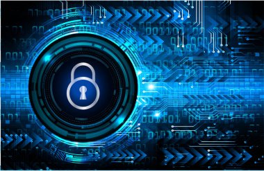 soyut teknoloji arkaplanı ikili kod ve asma kilit