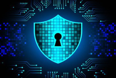 Bilgisayar ekranında veri koruması olan siber güvenlik kavramı