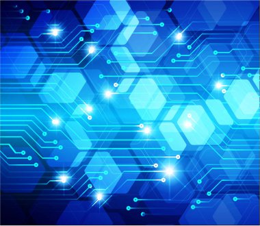 Altıgenli soyut teknoloji arkaplanı