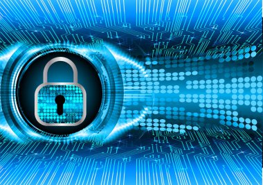 asma kilit ve ikili kodlu bilgisayar güvenliği kavramı