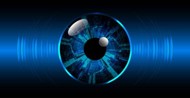 Lens ışığıyla mavi göz.