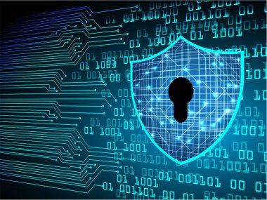 Mavi arkaplanda siber güvenlik kavramı