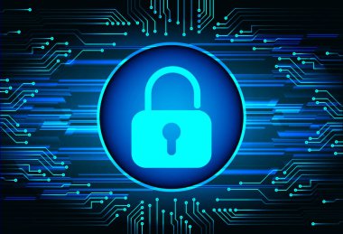 İkili kodlu soyut güvenlik arkaplanının vektör çizimi