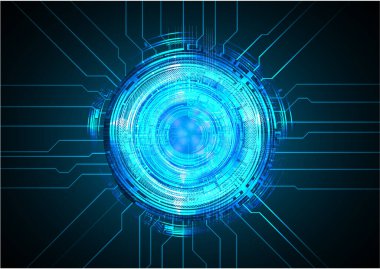 Dairesel geometrik desenli soyut teknoloji arka planı. vektör illüstrasyonu
