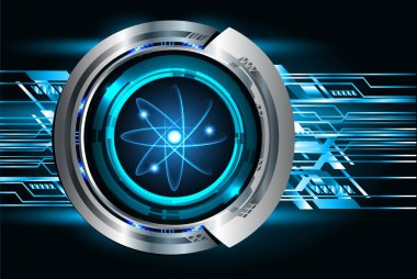 Mavi vektör fütüristik teknoloji arka planı