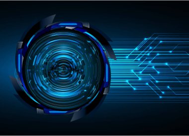 Yuvarlak şekil ve çizgilerle soyut teknoloji arkaplanı