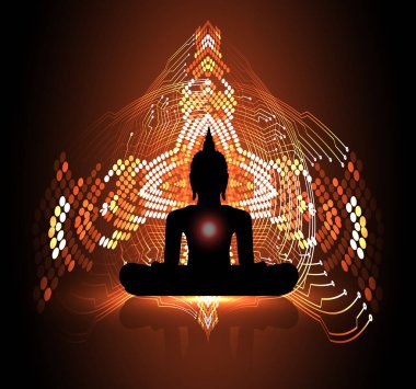 Bir yoga siluetinin vektör çizimi