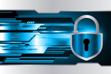 Bilgisayar ekranında güvenlik kilidi var. vektör illüstrasyonu