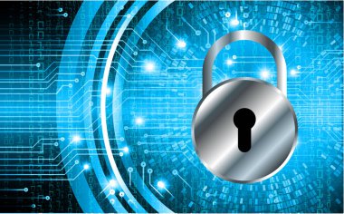 Ekranda asma kilit simgeleri olan siber güvenlik kavramı
