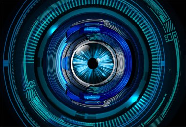 Fütürist teknolojiye sahip soyut mavi arkaplan