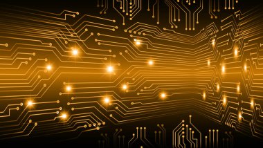 Devre kartı geçmişi. Vektör çizimi. eps10