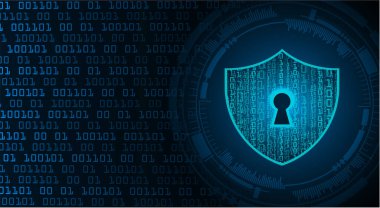 Bilgisayar ekranında ikili kodlu siber güvenlik kavramı