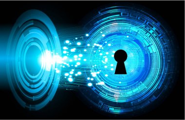 dijital teknoloji konsepti. Geleceksel güvenlik sistemi