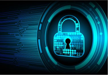 Kilit ve ikili kodun vektör illüstrasyonu