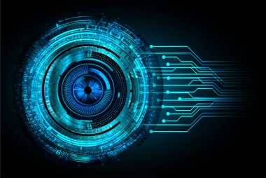 Soyut teknoloji arkaplanının dairesel desenli vektör dijital illüstrasyonu