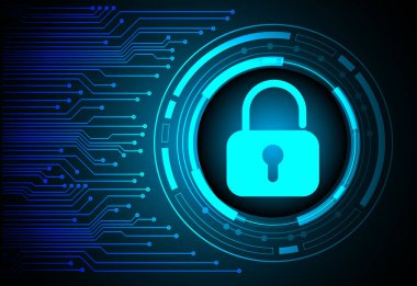 Bir kilit ve devre kartının vektör çizimi