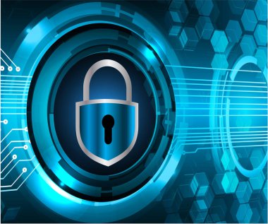 asma kilit ikon tasarımı ile güvenlik kilidi kavramı, vektör illüstrasyonu 10 eps grafik.