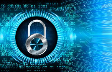 Ekranda ikili kodlu dijital güvenlik kavramı