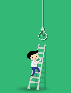 İş adamı büyük bir fikre tırmanıyor