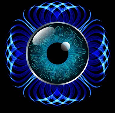 Yansımalı soyut mavi göz