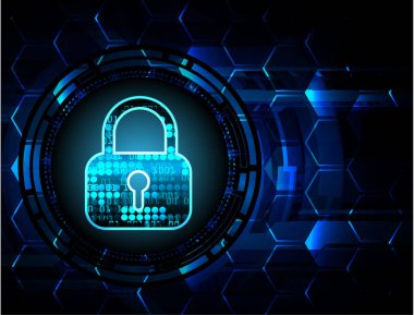 Kilit ve ikili kodun vektör illüstrasyonu