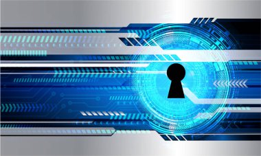 Kilit ve ikili kodlu bilgisayar ekranının dijital bileşimi