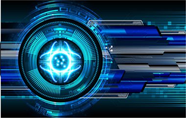 Sanal elementlere sahip gelecekteki teknoloji geçmişi. vektör illüstrasyonu