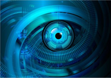 Fütürist teknolojiye sahip soyut mavi arkaplan